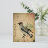 ヴィンテージモダンフローラコラージュ絵葉書 ポストカード (スタンド正面)