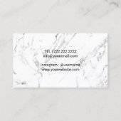 ヴィンテージモダンフローラストライプ大理石メイクアップアーティスト 名刺 (裏面)