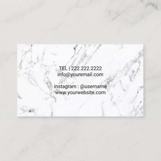 ヴィンテージモダンフローラストライプ大理石メイクアップアーティスト 名刺 (裏面)