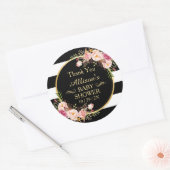 ヴィンテージモダンフローラデコール赤ちゃんシャワーありがとう ラウンドシール (封筒)