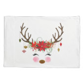 ヴィンテージモダンフローラトナディアホリデークリスマス 枕カバー (裏面)