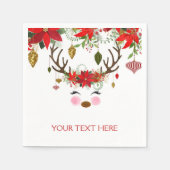 ヴィンテージモダンフローラトナディアホリデーパーティー スタンダードカクテルナプキン (正面)