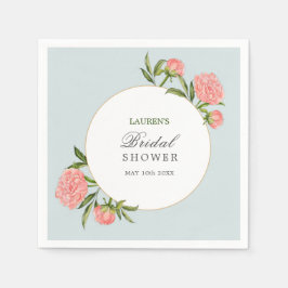 ヴィンテージモダンフローラブライダルシャワーカクテル スタンダードカクテルナプキン