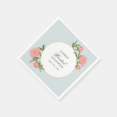 ヴィンテージモダンフローラブライダルシャワーカクテル スタンダードカクテルナプキン (角)