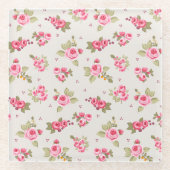 ヴィンテージモダンフローラホームデコールガラスコースター ガラスコースター (正面)