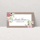 ヴィンテージモダンフローラモチーフ美しいサロン 名刺