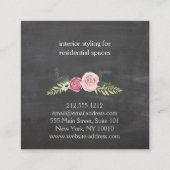 ヴィンテージモダンフローラモチーフ スクエア名刺 (裏面)