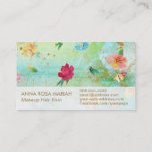 *~*ヴィンテージモダンフローラルパターン金ゴールドグリッター 名刺 (裏面)