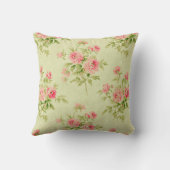 ヴィンテージモダンフローラ人気があるバラ クッション (裏面)