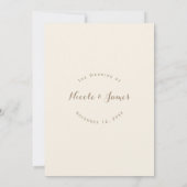 ヴィンテージモダンフローラ植物性ピンク結婚金ゴールド 招待状 (裏面)