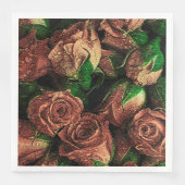 ヴィンテージモダンフローラ紙ディナーナプキンズ (正面)