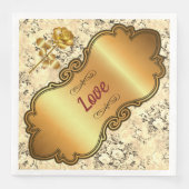 ヴィンテージモダンフローラ紙ディナーナプキンズ (正面)