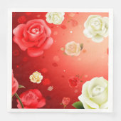 ヴィンテージモダンフローラ紙ディナーナプキンズ (正面)