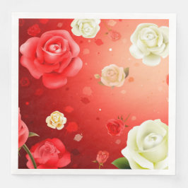 ヴィンテージモダンフローラ紙ディナーナプキンズ