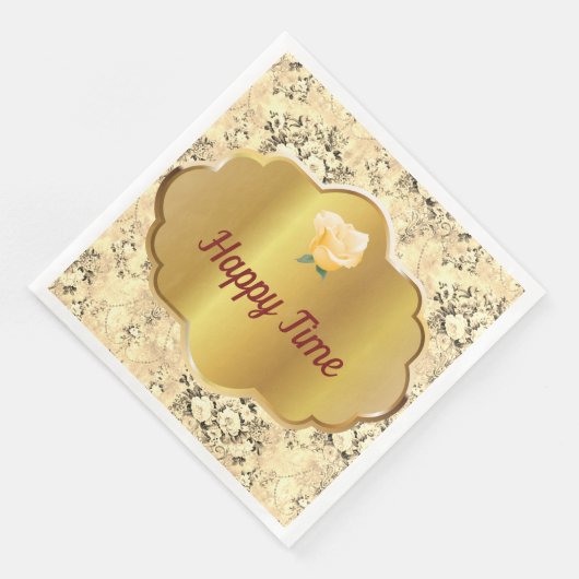 ヴィンテージモダンフローラ紙ディナーナプキンズ (コーナー)