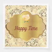 ヴィンテージモダンフローラ紙ディナーナプキンズ (正面)