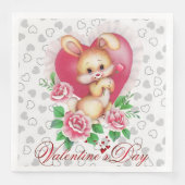 ヴィンテージモダンフローラ紙ディナーナプキンズ (正面)