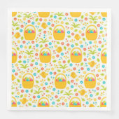 ヴィンテージモダンフローラ紙ディナーナプキンズ (正面)