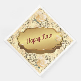 ヴィンテージモダンフローラ紙ディナーナプキンズ