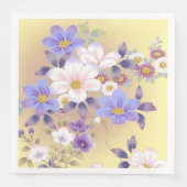 ヴィンテージモダンフローラ紙ディナーナプキンズ (正面)