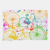 ヴィンテージモダンブライトカラーネオンパターン キッチンタオル (横)