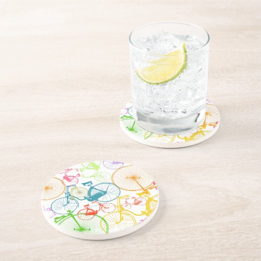 ヴィンテージモダンブライトカラーネオンパターン コースター (側面)