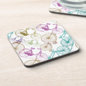 ヴィンテージモダンブライトカラーネオンパターン コースター (左側)