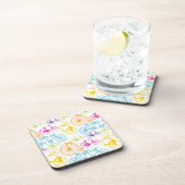 ヴィンテージモダンブライトカラーネオンパターン コースター (右側)