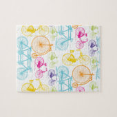 ヴィンテージモダンブライトカラーネオンパターン ジグソーパズル (横)