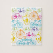 ヴィンテージモダンブライトカラーネオンパターン ジグソーパズル (縦)