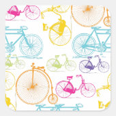 ヴィンテージモダンブライトカラーネオンパターン スクエアシール (正面)