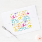 ヴィンテージモダンブライトカラーネオンパターン スクエアシール (封筒)