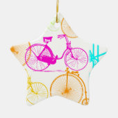 ヴィンテージモダンブライトカラーネオンパターン セラミックオーナメント (正面)