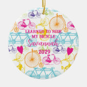 ヴィンテージモダンブライトカラーネオンパターン セラミックオーナメント (正面)