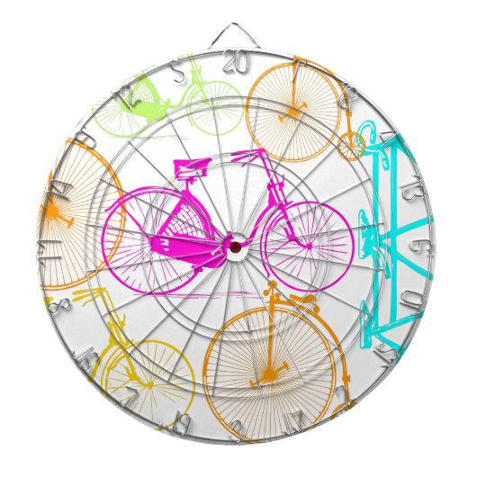 ヴィンテージモダンブライトカラーネオンパターン ダーツボード (正面)