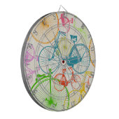 ヴィンテージモダンブライトカラーネオンパターン ダーツボード (正面左)