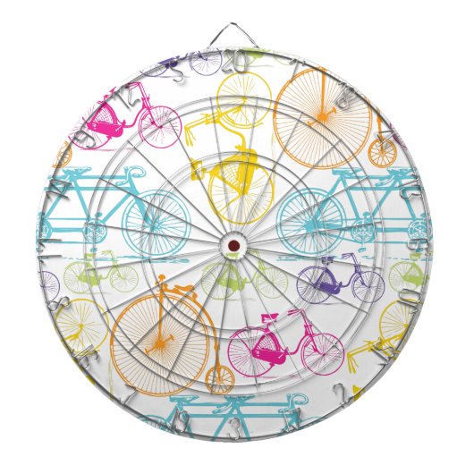 ヴィンテージモダンブライトカラーネオンパターン ダーツボード (正面)