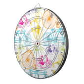 ヴィンテージモダンブライトカラーネオンパターン ダーツボード (正面右)