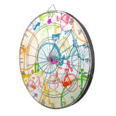 ヴィンテージモダンブライトカラーネオンパターン ダーツボード (正面右)