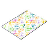 ヴィンテージモダンブライトカラーネオンパターン ノートブック (左側)