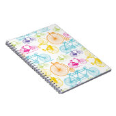 ヴィンテージモダンブライトカラーネオンパターン ノートブック (右側)