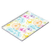 ヴィンテージモダンブライトカラーネオンパターン ノートブック (左側)