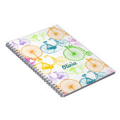 ヴィンテージモダンブライトカラーネオンパターン ノートブック (右側)