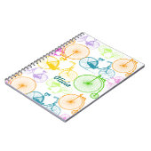 ヴィンテージモダンブライトカラーネオンパターン ノートブック (左側)