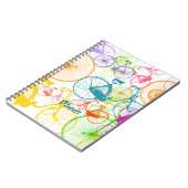 ヴィンテージモダンブライトカラーネオンパターン ノートブック (左側)