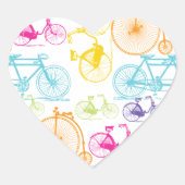 ヴィンテージモダンブライトカラーネオンパターン ハートシール (正面)