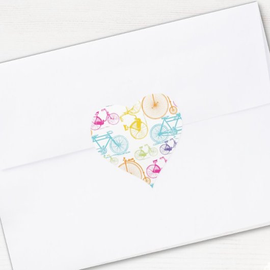 ヴィンテージモダンブライトカラーネオンパターン ハートシール