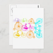 ヴィンテージモダンブライトカラーネオンパターン ポストカード (正面/裏面)