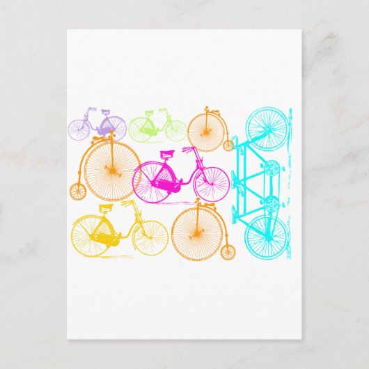 ヴィンテージモダンブライトカラーネオンパターン ポストカード (正面)