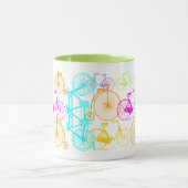 ヴィンテージモダンブライトカラーネオンパターン マグカップ (中央)